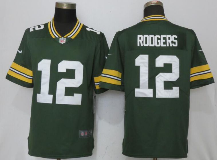 Men Green Bay Packers 12 Rodgers Green Nike Vapor Untouchable Limited NFL Jerseys